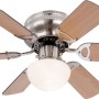 GLOBO Deckenventilator Ugo, 76 cm, Buche/Graphit, mit Lampe und Zugketten.