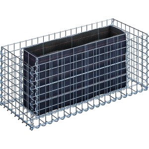 Gabiona Hochbeet, eckig, 40x100x40 cm, Maschenweite 5x5 cm. Ideal für Garten und Terrasse.