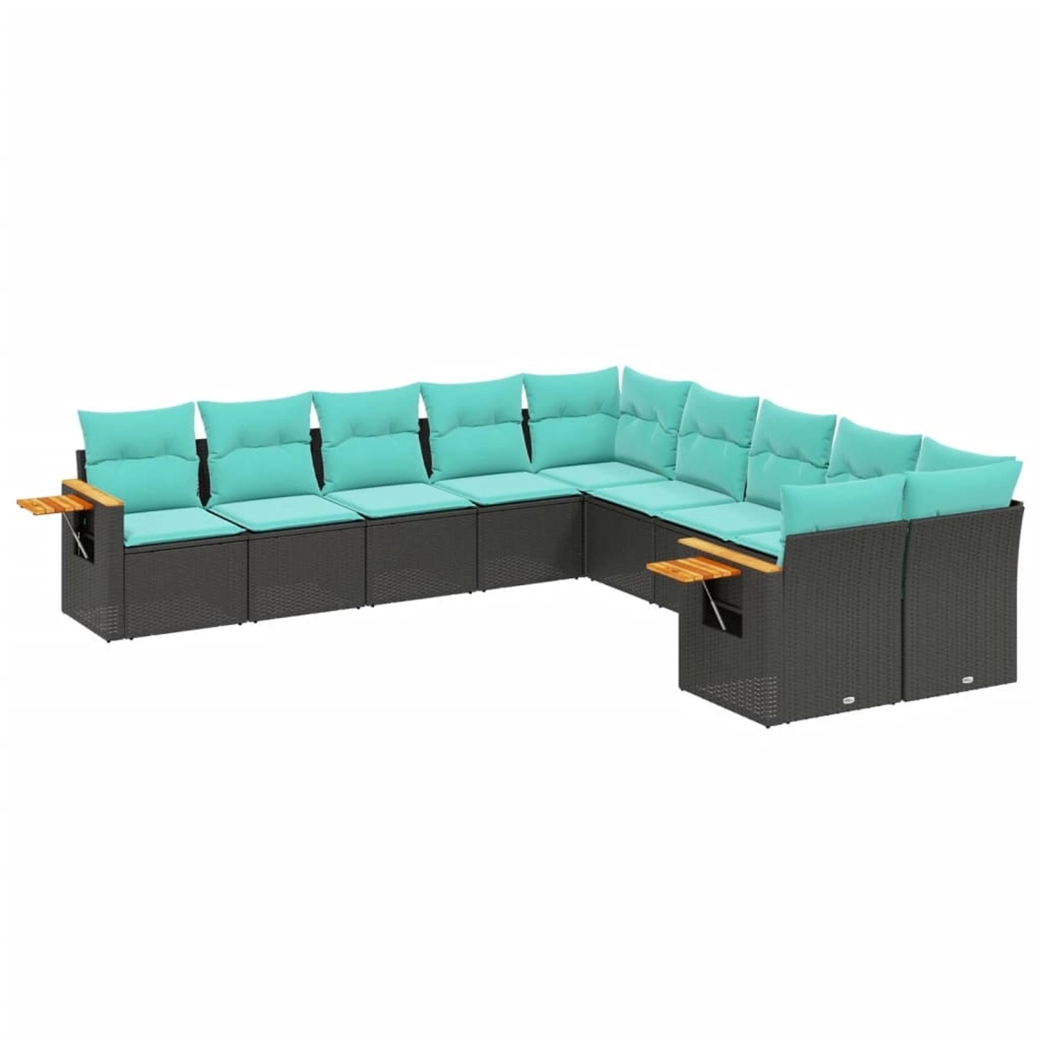 vidaXL 10-Tlg Garten-Sofagarnitur mit Kissen Schwarz Poly Rattan 3227191 günstig online kaufen