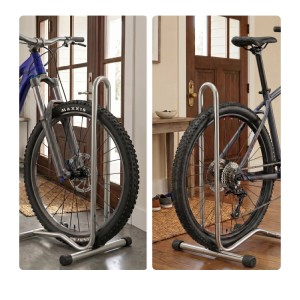 Relaxdays Fahrradständer Stahl Silber Rutschfest für 29 Zoll 72,5 cm x 41 cm x 44,5 cm