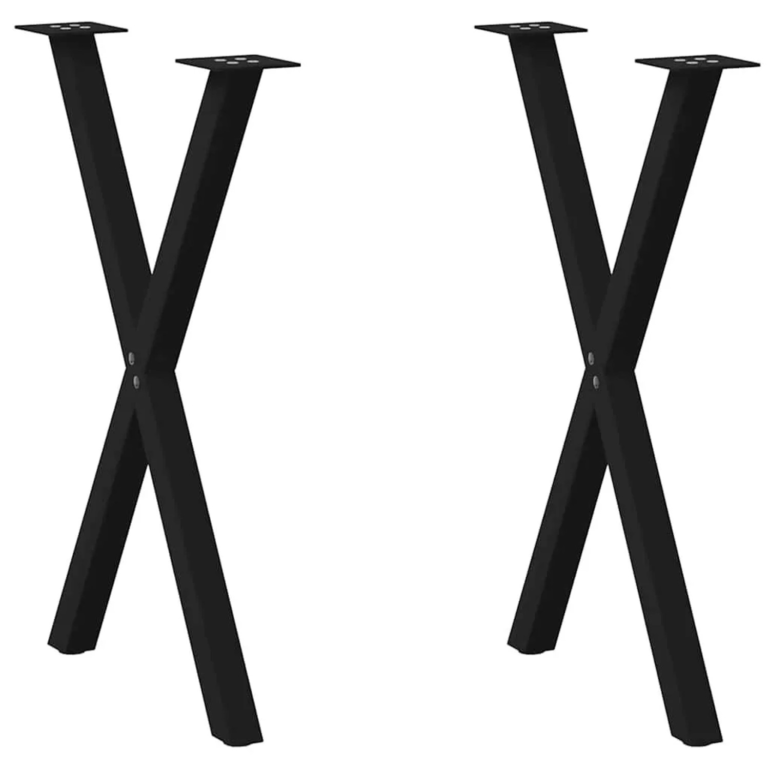 vidaXL Esstischbeine X-Form 2 Stk Schwarz 50x72-73 cm Stahl 4012908
