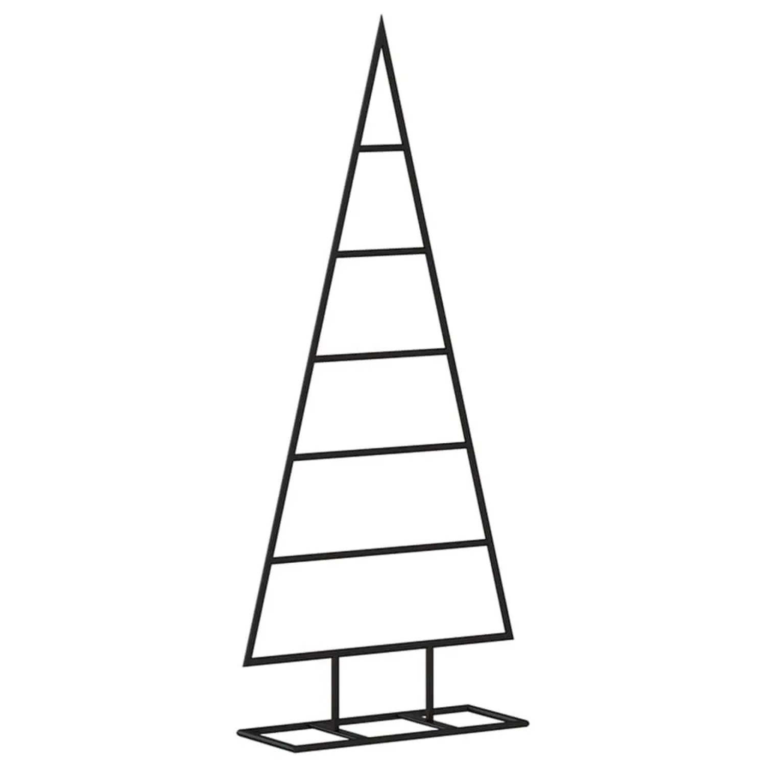 furnicato Metall-Weihnachtsbaum für Dekorationen Schwarz 90 cm