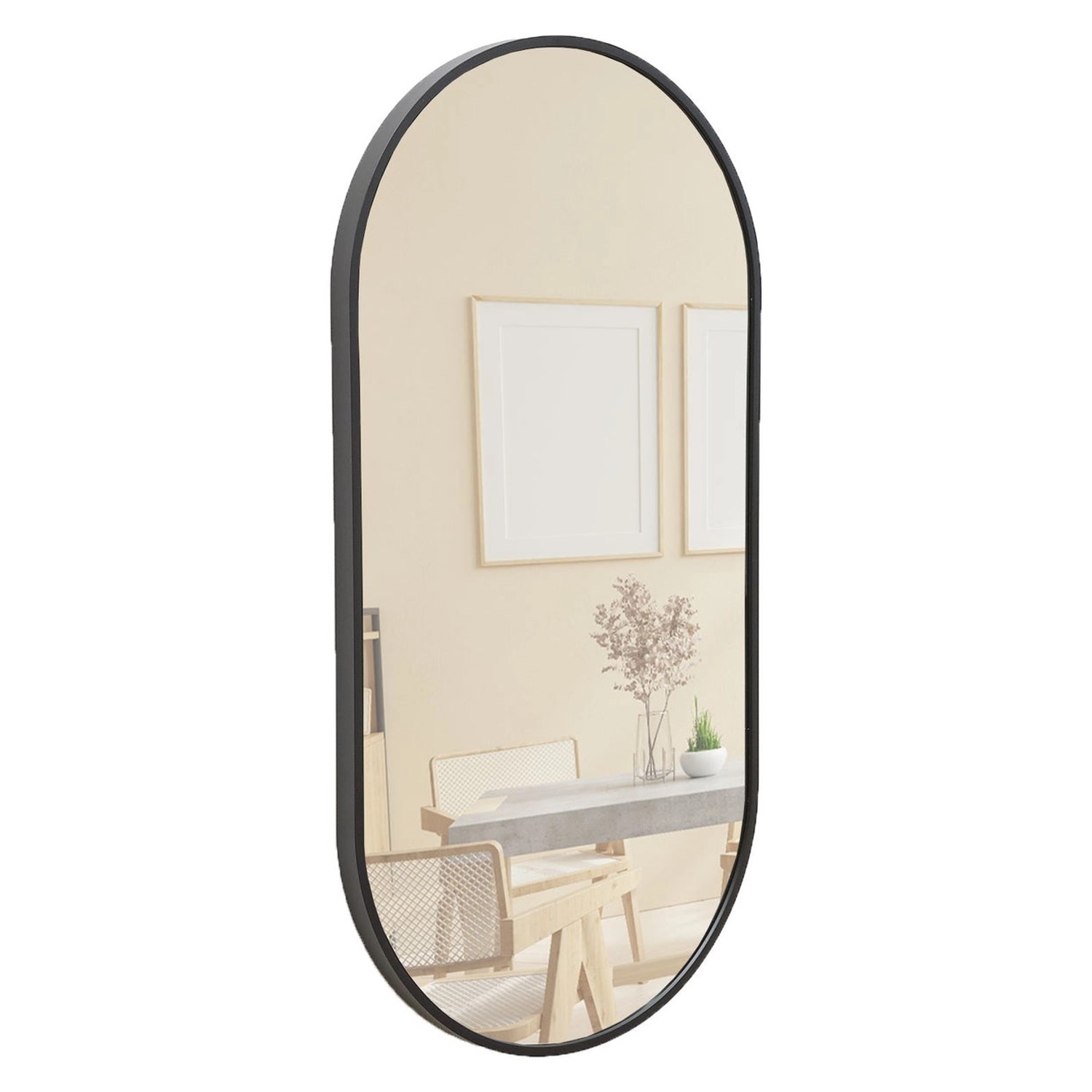 Terra Home Wandspiegel 80x40 Schwarz Metallrahmen