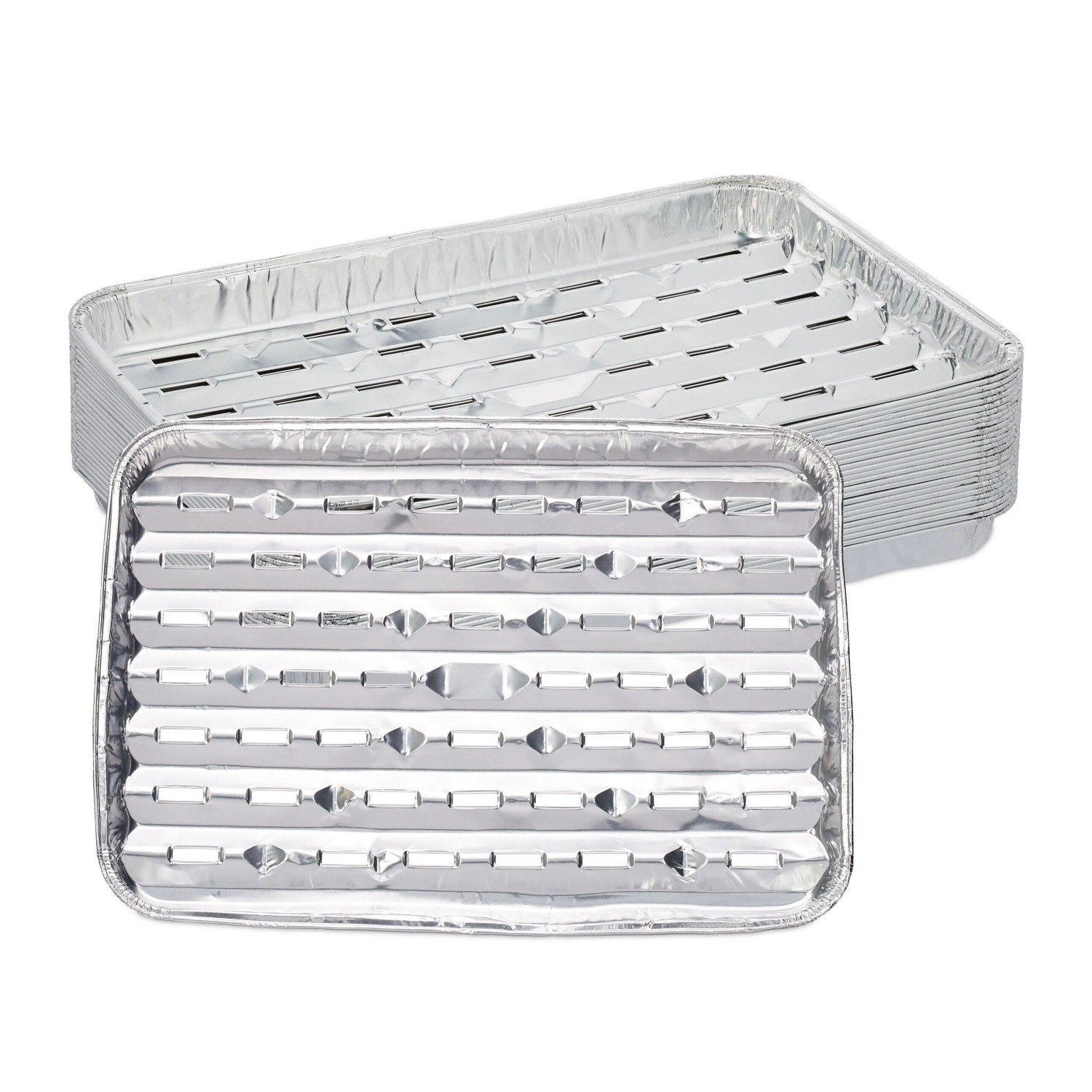 Relaxdays Grillschale Aluminium Silber Hitzebeständig 3 cm x 34 cm x 22 cm