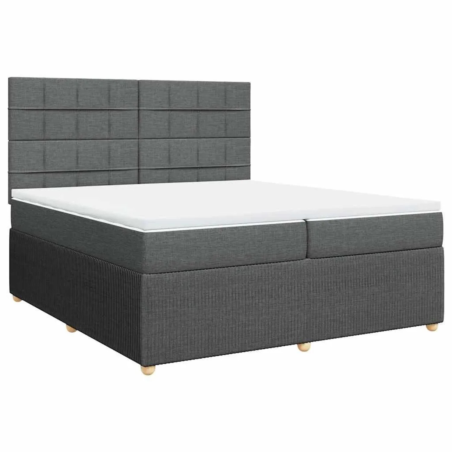 vidaXL Boxspringbett mit Matratze Dunkelgrau 200x200 cm Stoff 3294464 günstig online kaufen