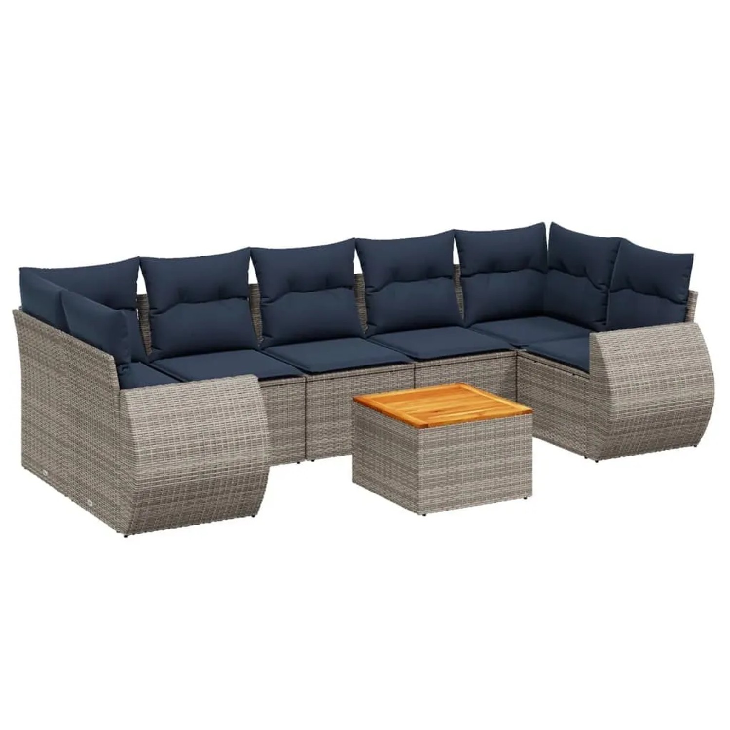 vidaXL 8-Tlg Gartensofa-Set mit Kissen Grau Polyrattan 3224920 günstig online kaufen