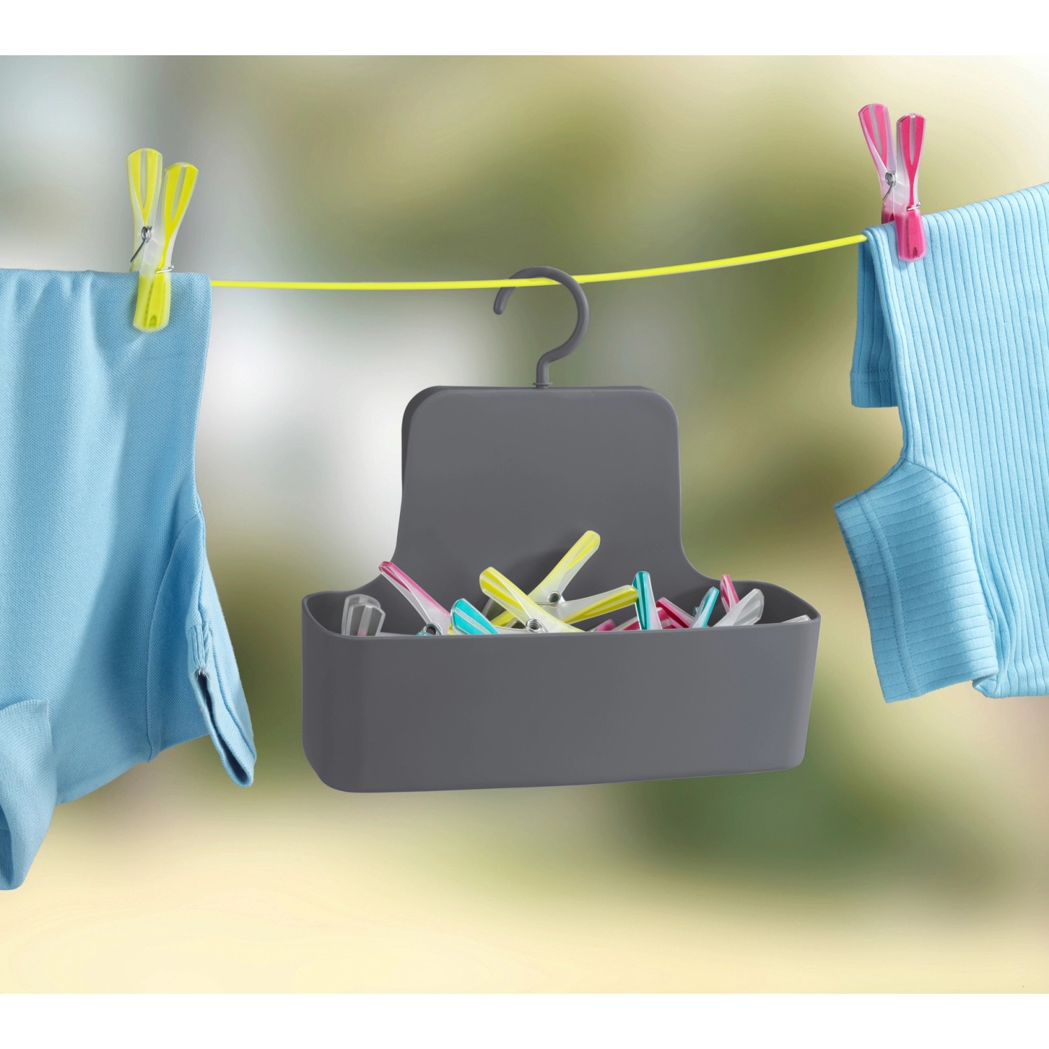 WENKO Duschcaddy Cocktail Schwarz - Duschregal 26x23x9cm