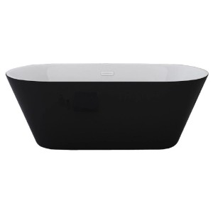 Freistehende Badewanne Lausanne II in Schwarz/Weiß, ovale Form. Elegante Badewanne für entspannende Bäder.