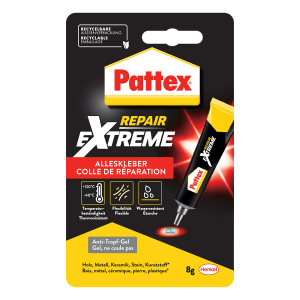 Pattex Repair Extreme Alleskleber, 8g Tube, transparent. Starker, wasserfester Kleber für Reparaturen.