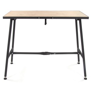 Rikta Klappwerkbank, 100,5x50,5x85cm, Naturholzplatte, schwarzes Gestell, ideal für flexible Arbeitsplätze.