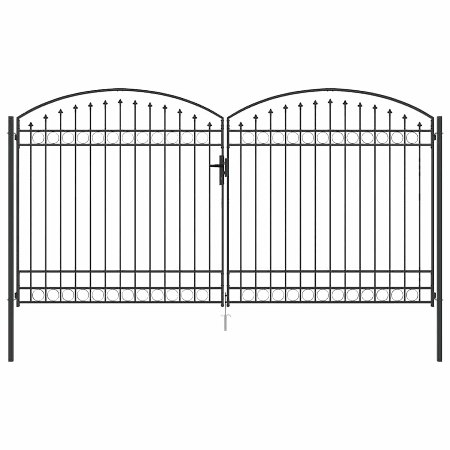 vidaXL Zauntor mit Schloss Grau 401 x 250 cm Stahl 42008945 günstig online kaufen