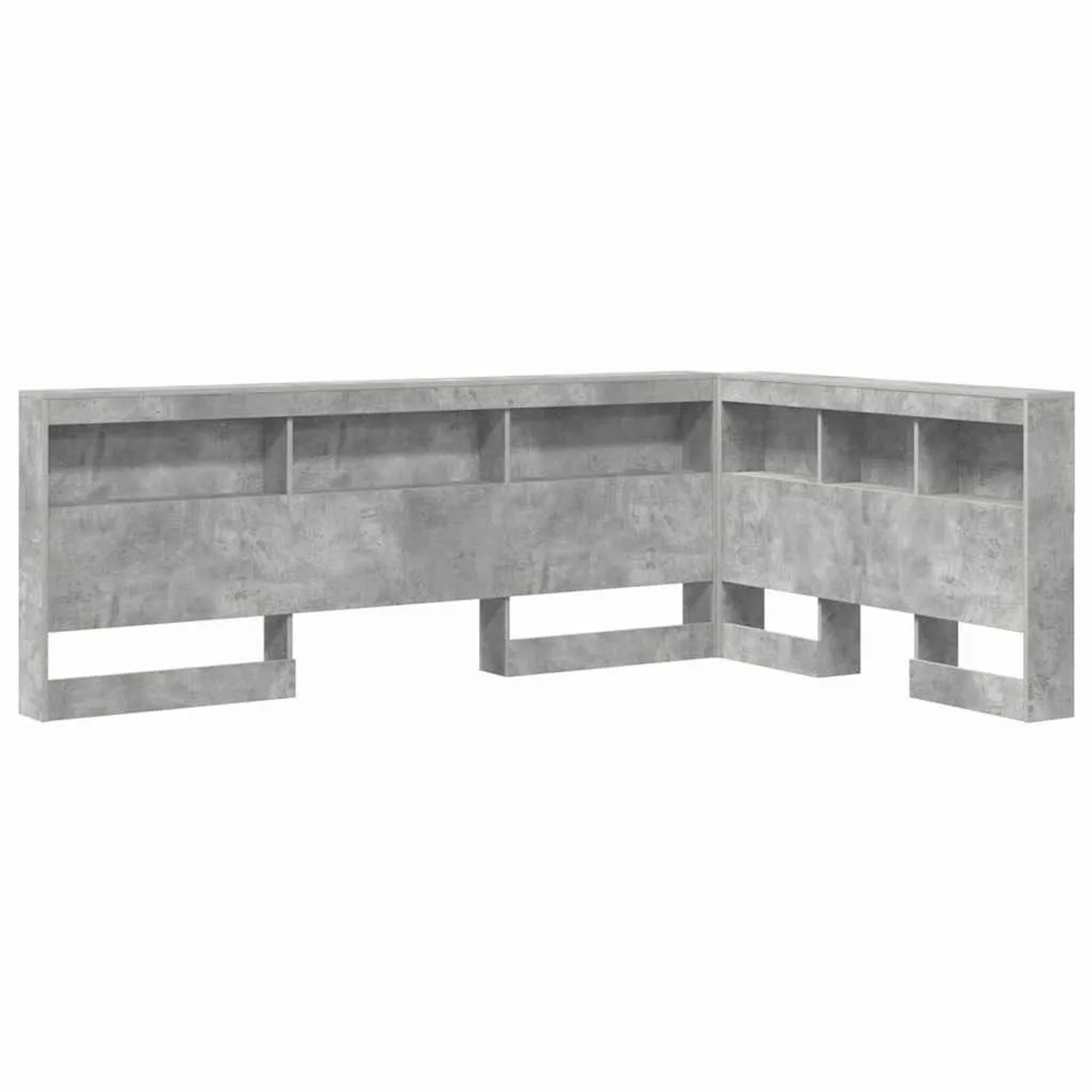 vidaXL Aufbewahrungskopfteil mit Regal Beton Grau 120 cm Holzwerkstoff 3335536