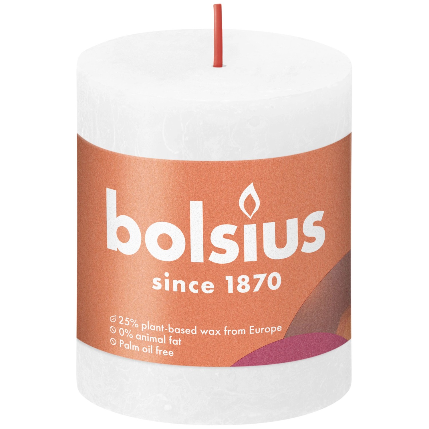 Bolsius Rustik-Kerze Shine 80/68 mm Wolkiges Weiß