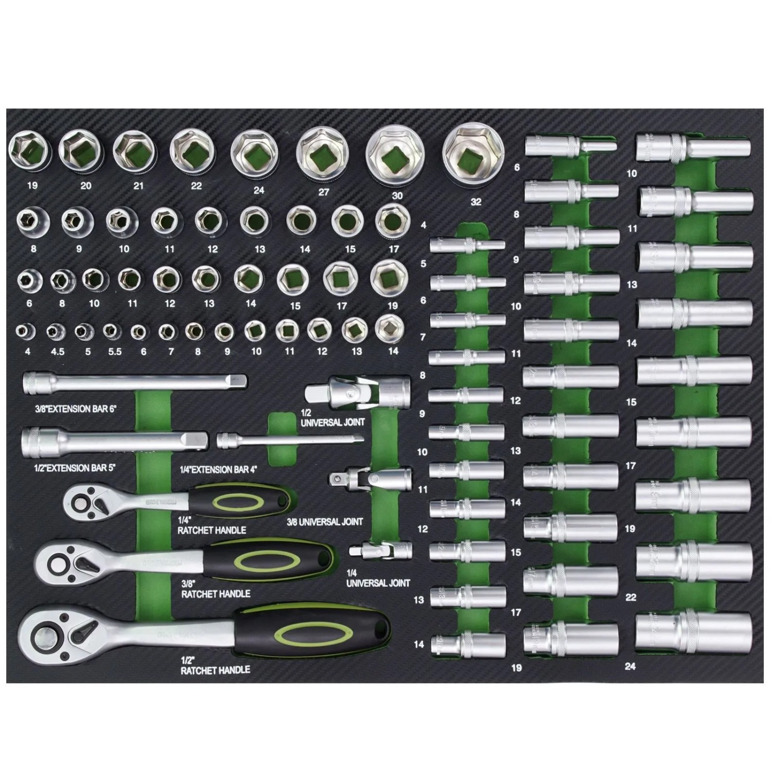 TRUTZHOLM Profi Werkstattwagen Einlage Steckschlüsselsatz 80 Teile Schaum 5 günstig online kaufen