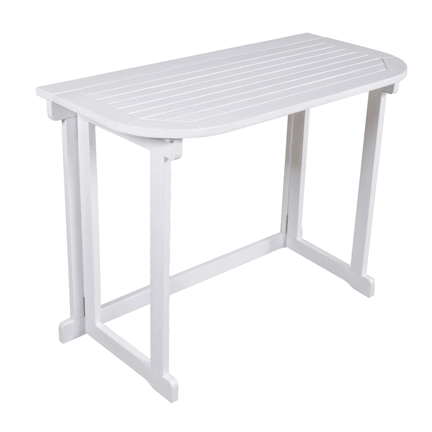 DELUKE Balkontisch BRITTA Eukalyptus Weißgrau 100x50x76cm Gartentisch Balkon-Tisch Kleiner Tisch Terrassentisch Verandatisch