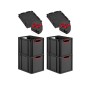 PROREGAL SuperSparSet: 4 Euroboxen Nextgen Color, 2 Deckel, schwarz mit roten Griffen. Stapelbare Aufbewahrungsboxen.