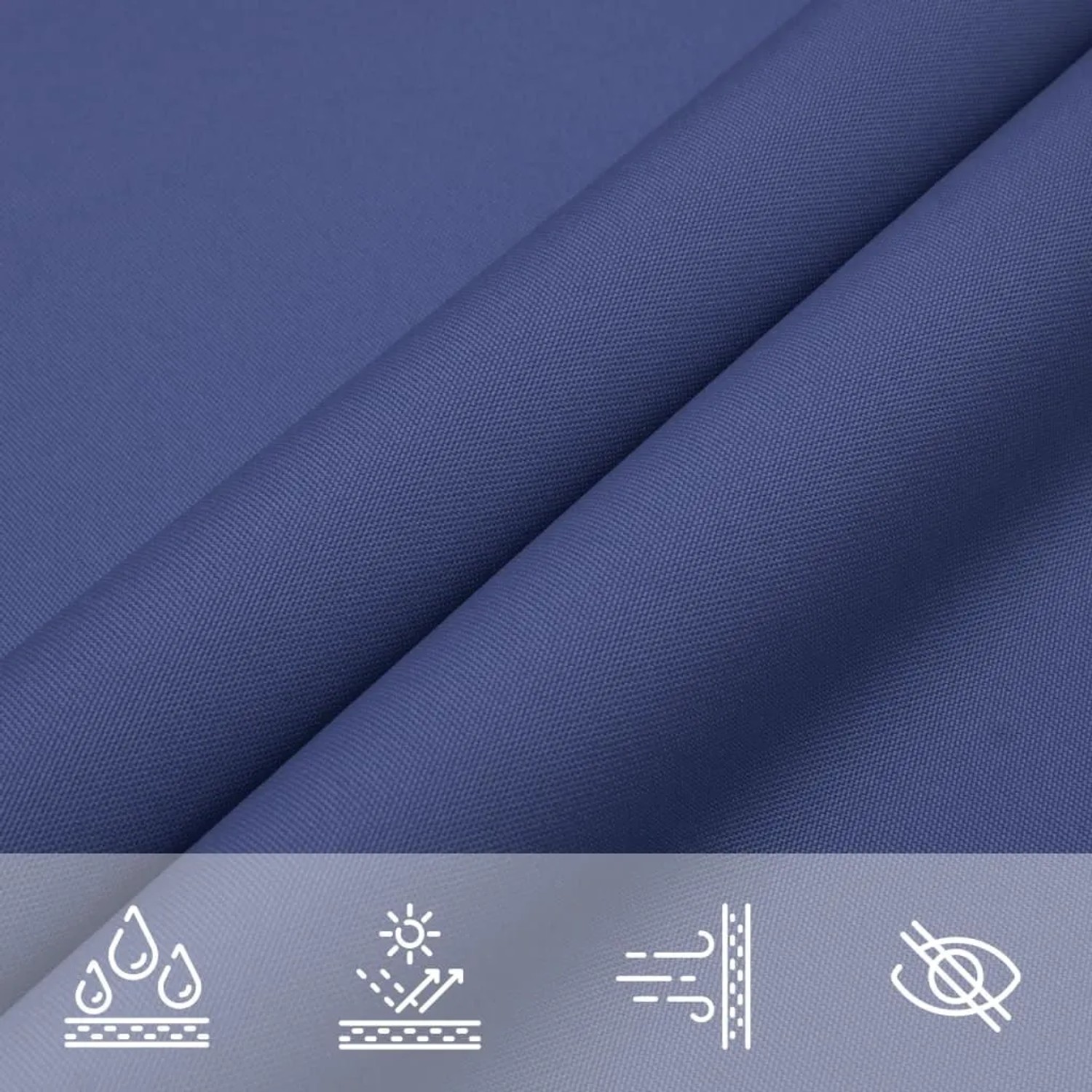 Blaues, wasserfestes Oxford-Gewebe für Sonnensegel mit PU-Beschichtung und UV-Schutz.