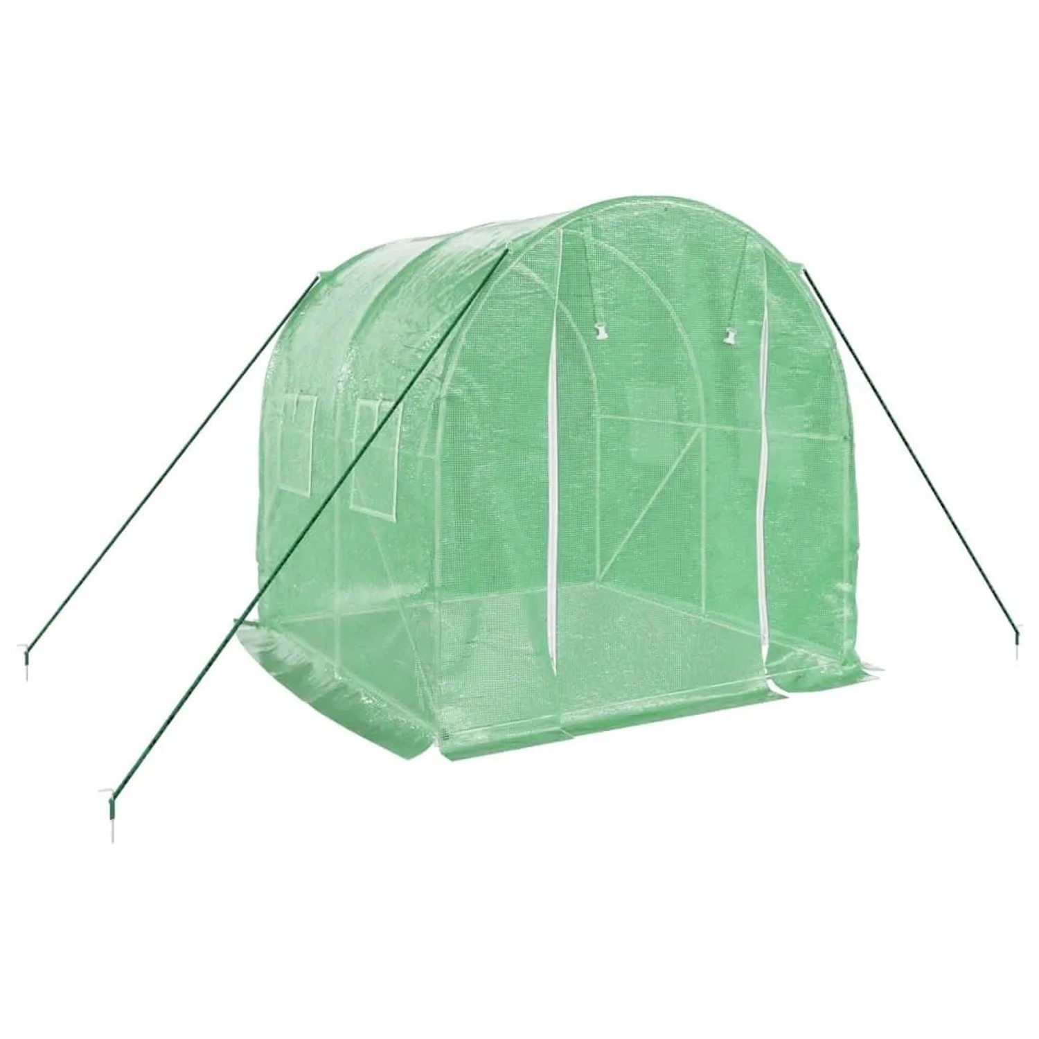 vidaXL Gewächshaus mit Stahlrahmen Grün 4 m² 2x2x2 m 364073_3
