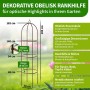 TTL GARDEN Obelisk Rankhilfe XL 195 x 40 cm Braun Metall Pulverbeschichtet Rankgitter Rosensäule Kletterhilfe für Rosen Clematis_2