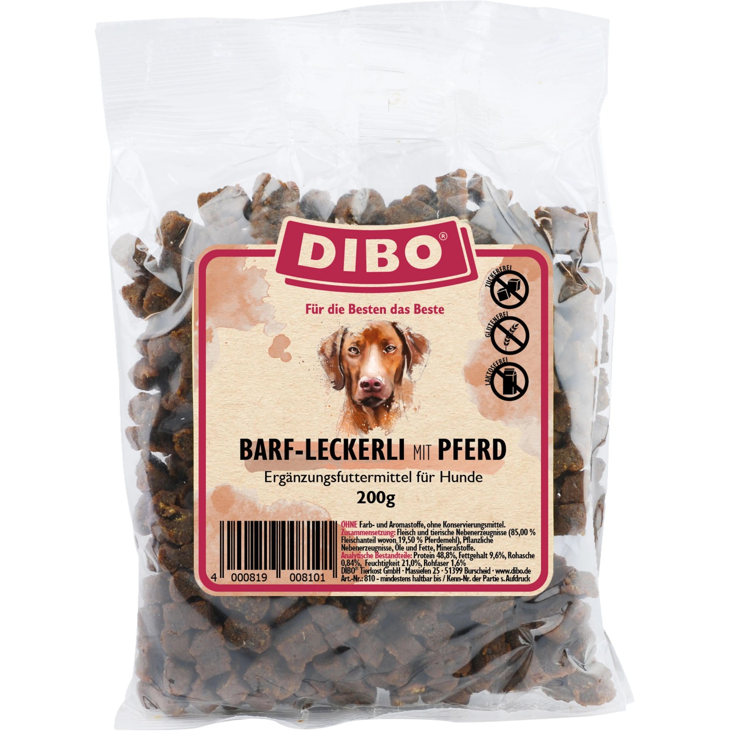 Dibo Hunde-Belohnungssnacks Barf Pferd 200 g