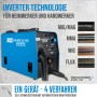 Blaues Güde Uni-Mig 125 SYN Schweißgerät mit Inverter Technologie für Heimwerker und Handwerker.