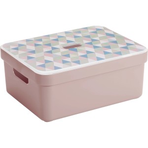 Rosa Sunware Aufbewahrungsbox Sigma Home (24 l) mit geometrischem Deckel.