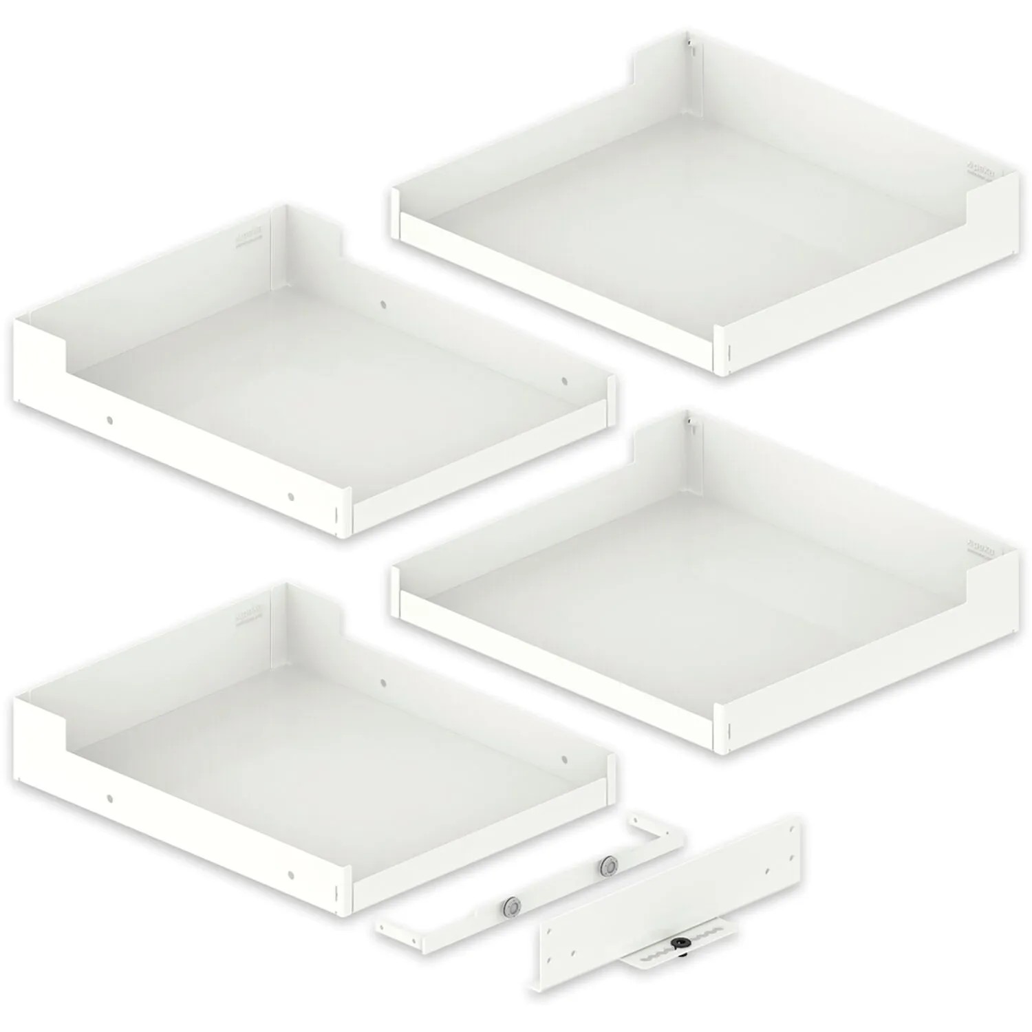 Peka Einhängetablar Set Liro 450 Liro Magic Corner Comfort Boden Apothekerschrank Stahlblech Pulverbeschichtet Weiß 6-Teilig