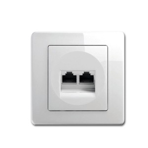 TEM EKONOMIK 2-Fach RJ45 Netzwerkdose Cat5e Weiß UP