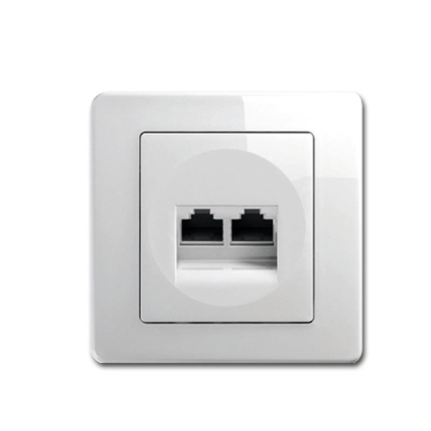 TEM EKONOMIK 2-Fach RJ45 Netzwerkdose Cat5e Weiß UP