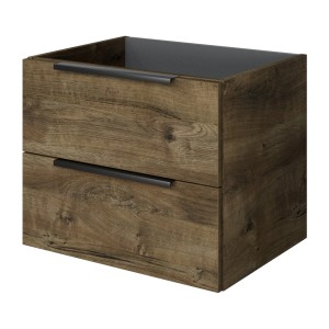 Pelipal Waschbeckenunterschrank Quantum 07, Eiche Ribbeck Quer, 59 cm breit, mit 2 Auszügen.