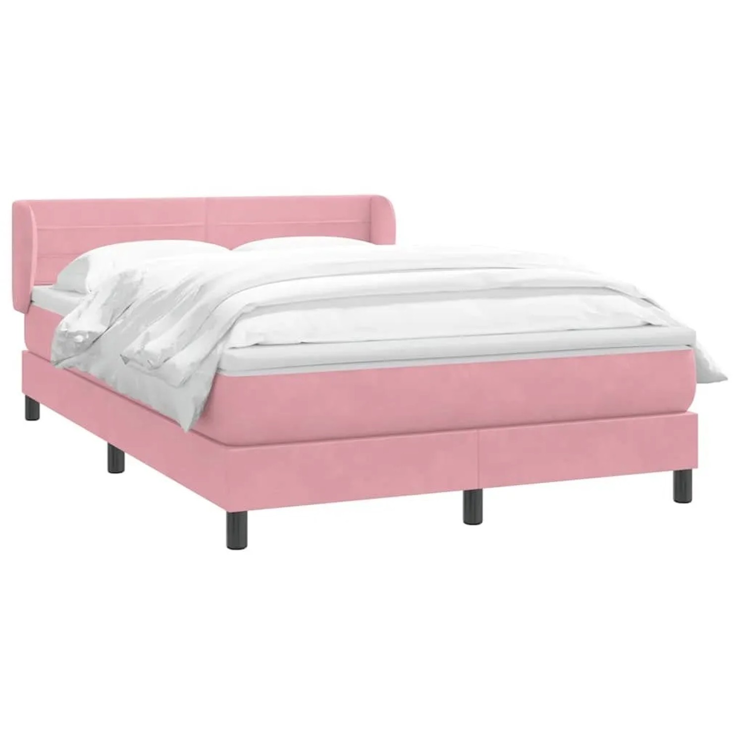 vidaXL Boxspringbett mit Matratze Rosa 140x220 cm Samt 3317654 günstig online kaufen