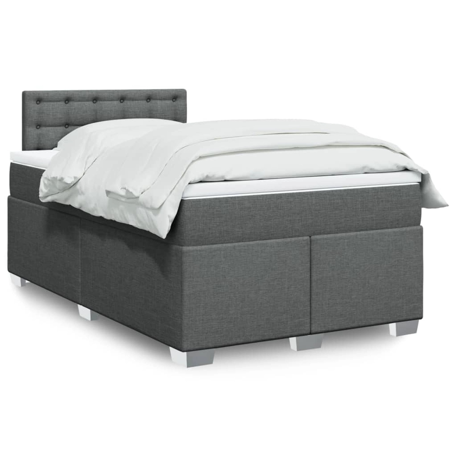 vidaXL Boxspringbett mit Matratze Dunkelgrau 120x200 cm Stoff 3288170 günstig online kaufen