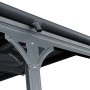 Detailaufnahme Ximax Einzelcarport: Dachrinne, Stütze und hitzeabweisendes Polycarbonat-Dach.