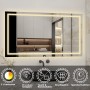 Aica Sanitär Badspiegel 160x80 cm mit LED-Beleuchtung, drei Lichtfarben, dimmbar und Touch-Wandschalter.
