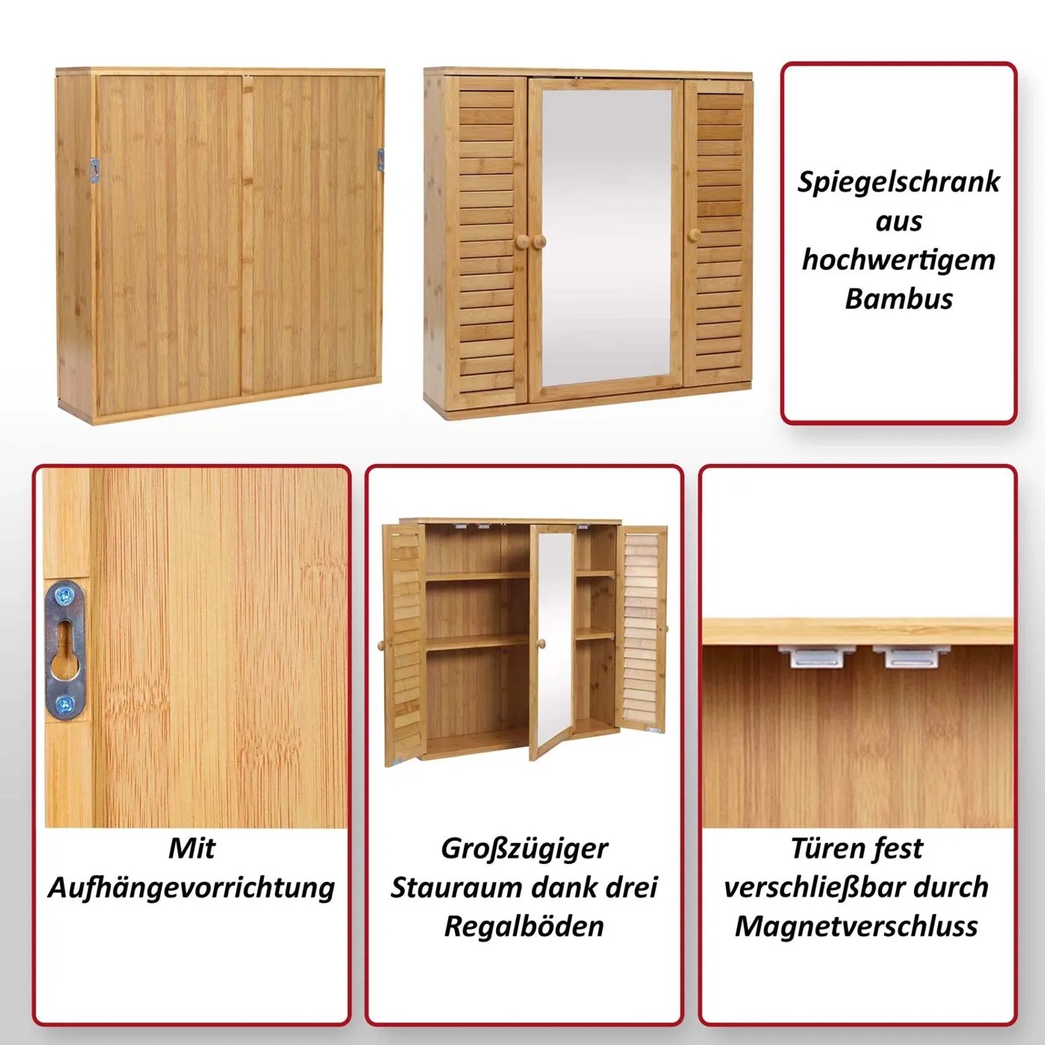 MCW Badschrank mit Spiegel B18 3 Tren 3 Regalbden kaufen bei OBI