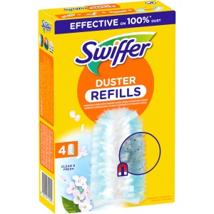 Swiffer Staubmagnet Nachfüllpack Febreze, 4 Tücher für gründliche Staubentfernung und frischen Duft.