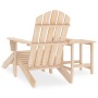 Adirondack Gartenstuhl mit Fußstütze und Tisch aus Tannenholz, naturbelassen.