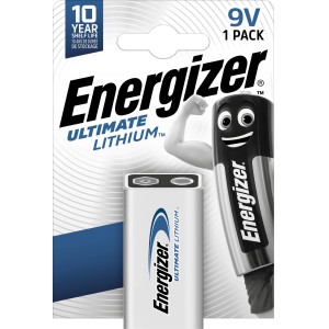 Energizer Ultimate Lithium 9V Batterie, 1er-Pack. Langlebige Lithium-Batterie für Rauchmelder.