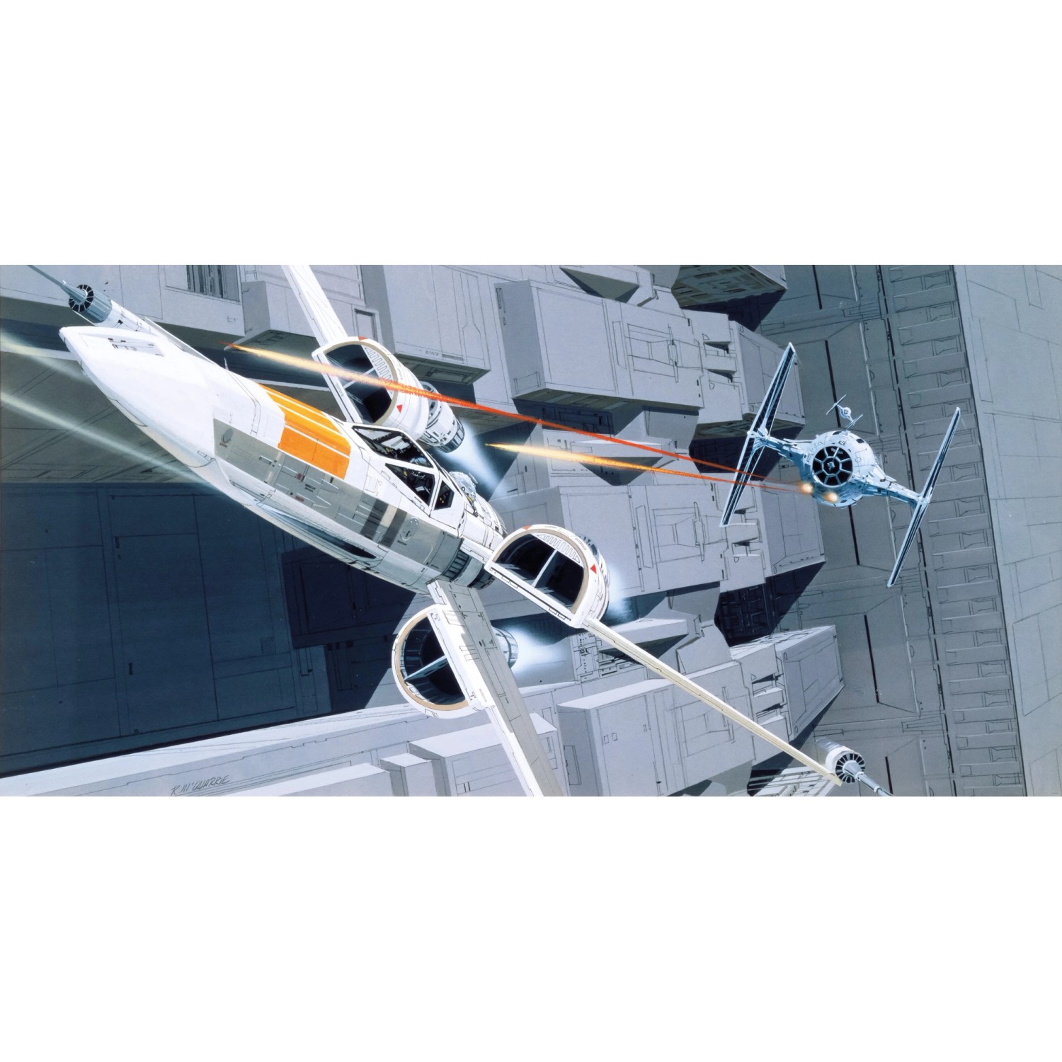 Komar Fototapete Vlies Star Wars Classic RMQ X-Wing vs TIE-Fighter 500 x 250 cm