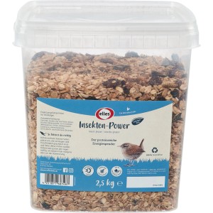 Elles Ergänzungsfutter Insekten-Power für Wildvögel, 2,5kg Eimer. Ganzjahresfutter mit Insekten und Saaten.