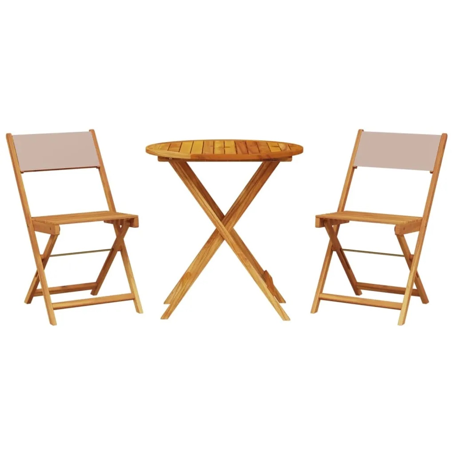 vidaXL 3-tlg Bistro-Set Taupe Stoff und Massivholz Modell 7 günstig online kaufen