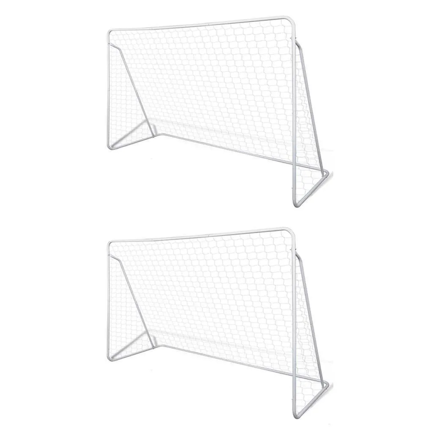 vidaXL Fußball-Tornetze 2 Stück 240 x 90 x 150 cm Stahl 276045
