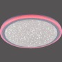 Weiße LED-Deckenleuchte Luisa mit Sternenhimmel-Effekt und farbigem Leuchtring, Ø 40 cm.