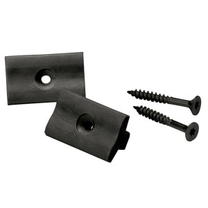 Schwarze Terrassenclips für WPC-Dielen, 30 Stück, zur einfachen Verlegung ohne sichtbare Schrauben.
