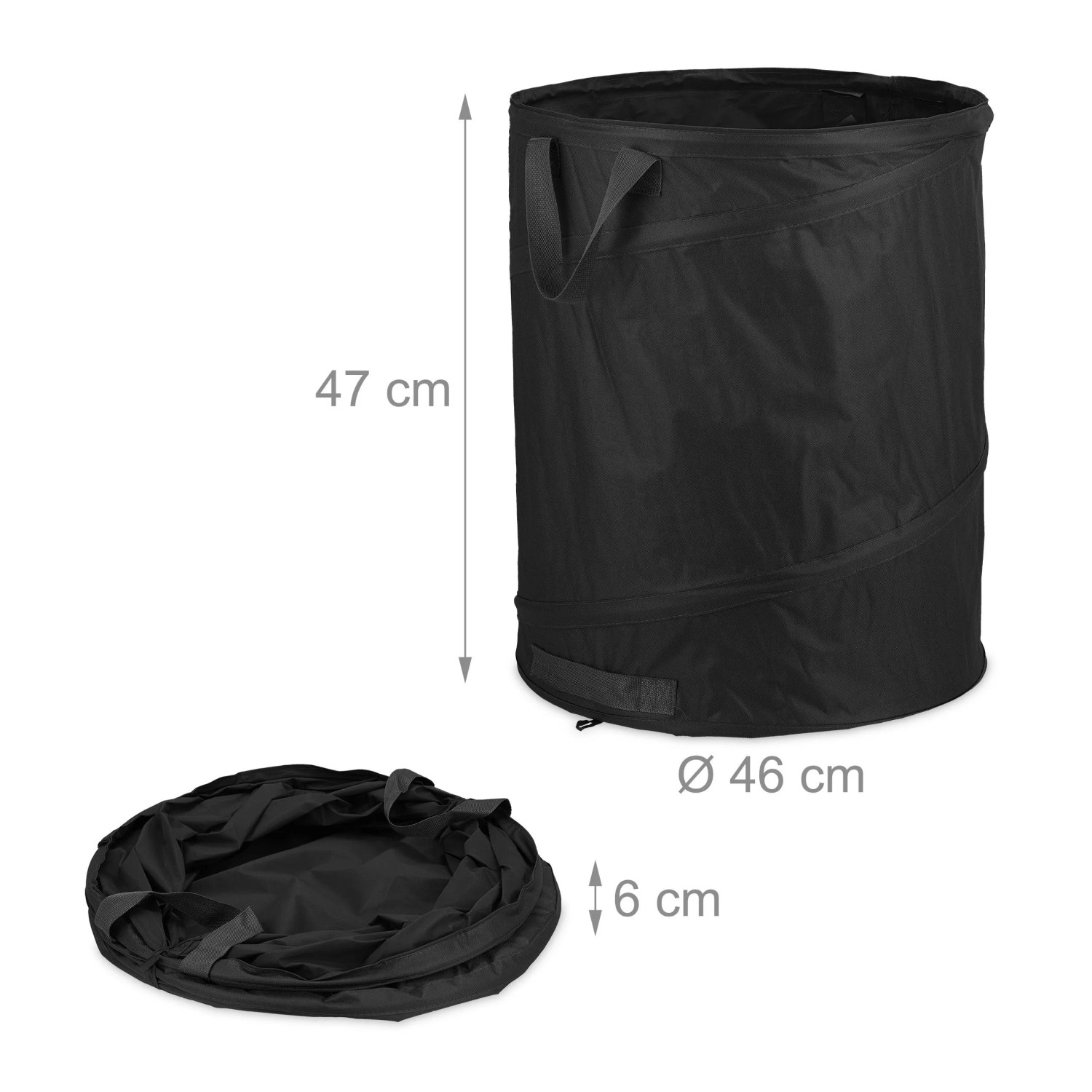 Relaxdays Laubsack 3er Set Polyester Schwarz Selbstaufstellend 47 cm x 46 cm_4