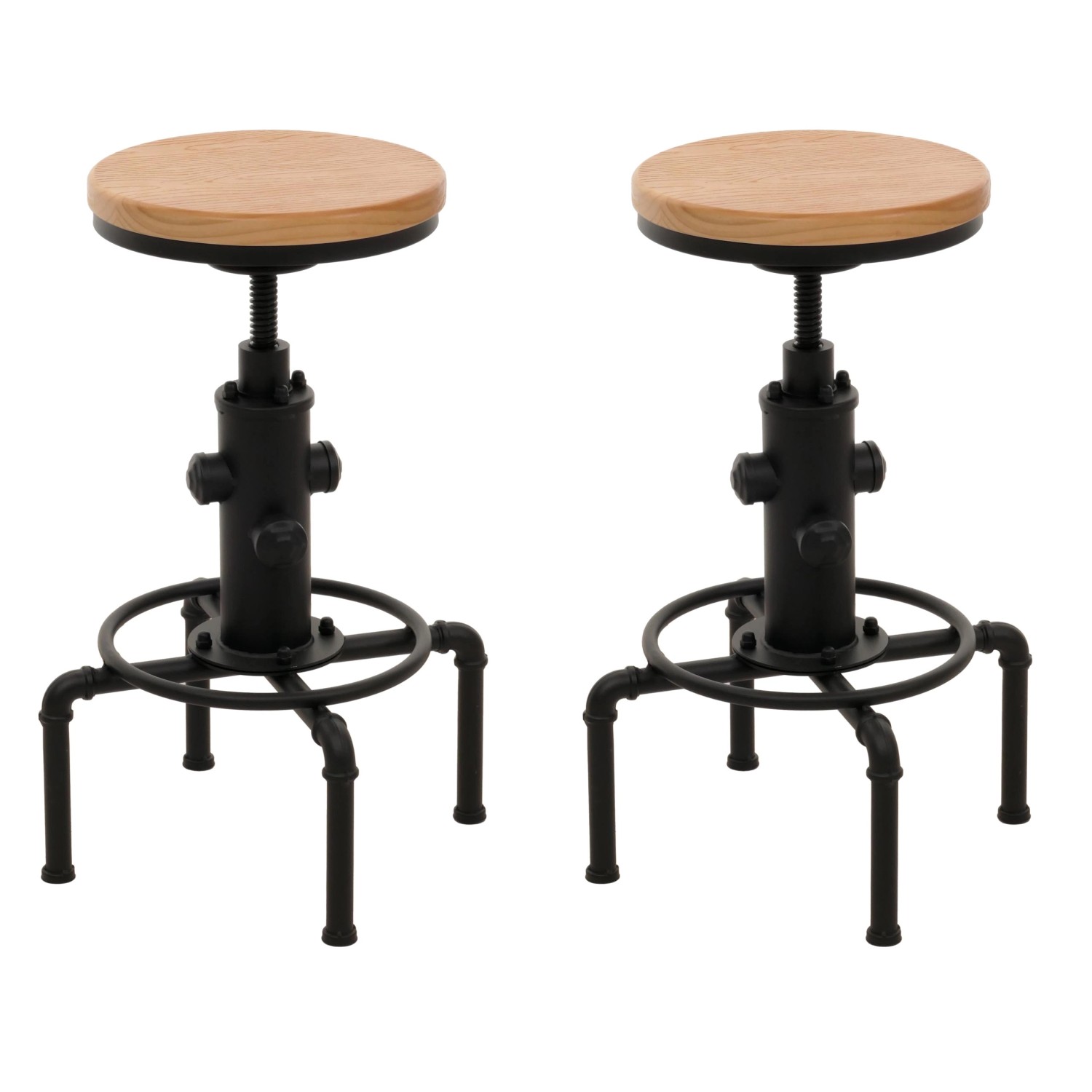 PROREGAL 2er-Set Barhocker Sitzhöhe 61-85cm Natur Barstuhl Tresenhocker Höh günstig online kaufen
