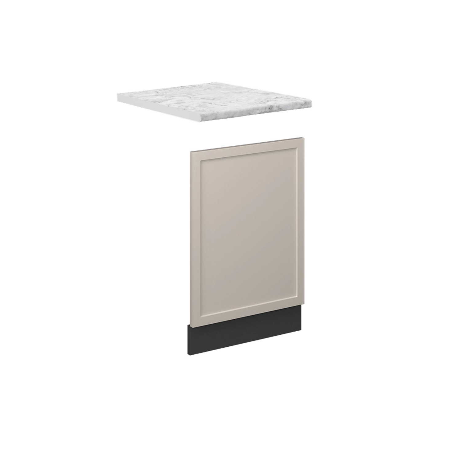 Vicco Frontblende Fame-Line GrauBeige 45 cm AP Marmor mit Anthrazit Korpus