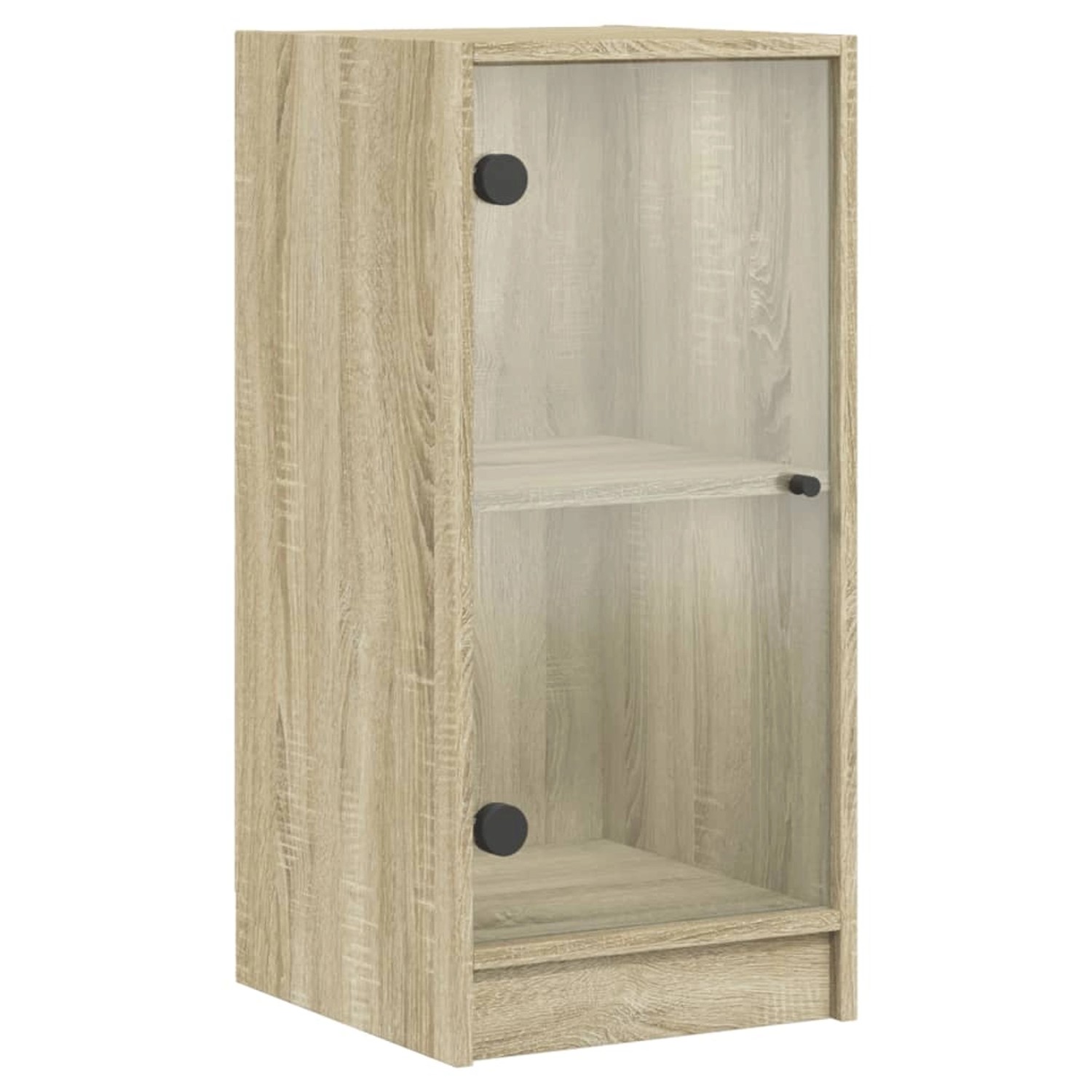 vidaXL Beistellschrank mit Glastüren Sonoma-Eiche 35x37x75,5 cm 836401