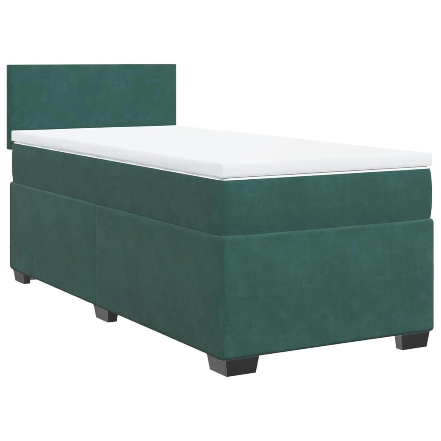 vidaXL Boxspringbett mit Matratze Dunkelgrün 100x200 cm Samt 3286231 günstig online kaufen