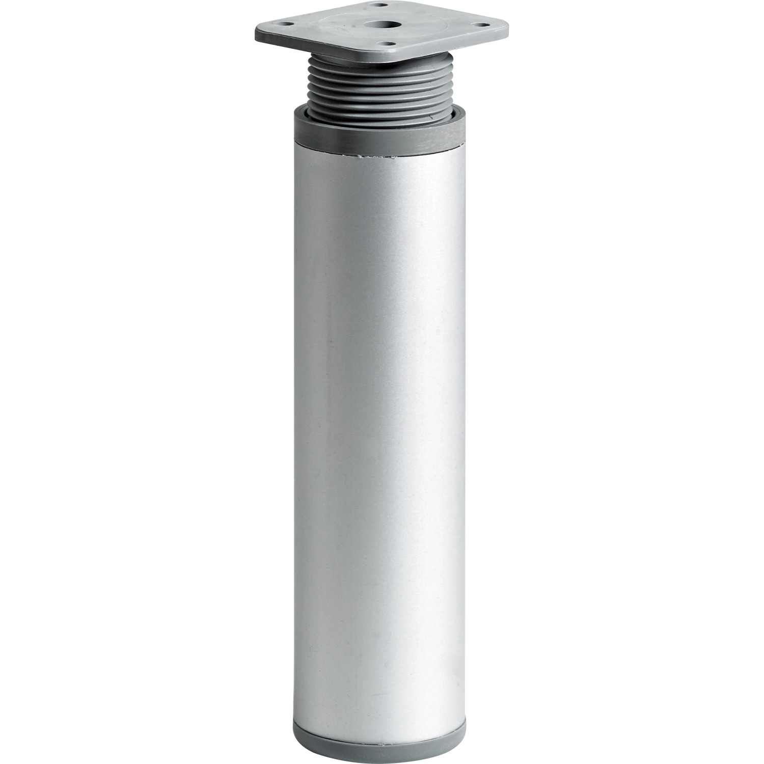 Thumbnail - Hettich Möbelfuß Rund 150 - 165 mm x Ø 40 mm Stahl Aluminium-Optik 1 Stück